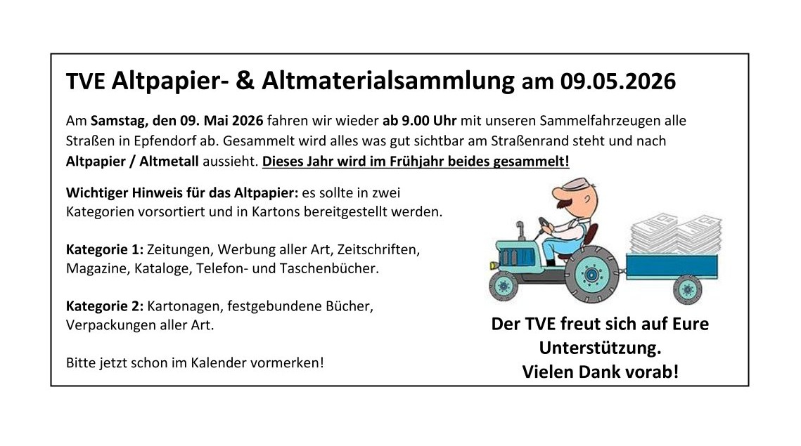 -Altmaterialsammlung – 09. Mai 2026-