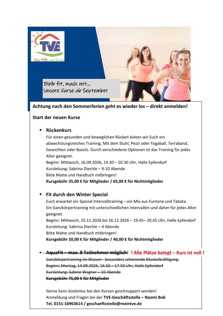 -Kurse Herbst 2026-