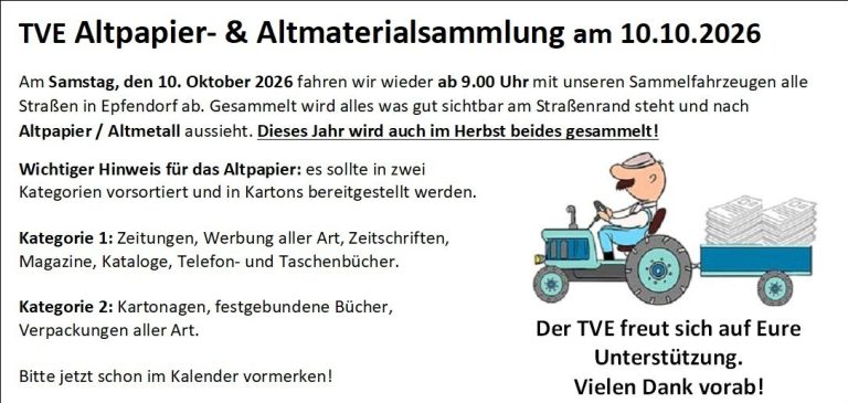 -Altmaterialsammlung 10.10.2026-