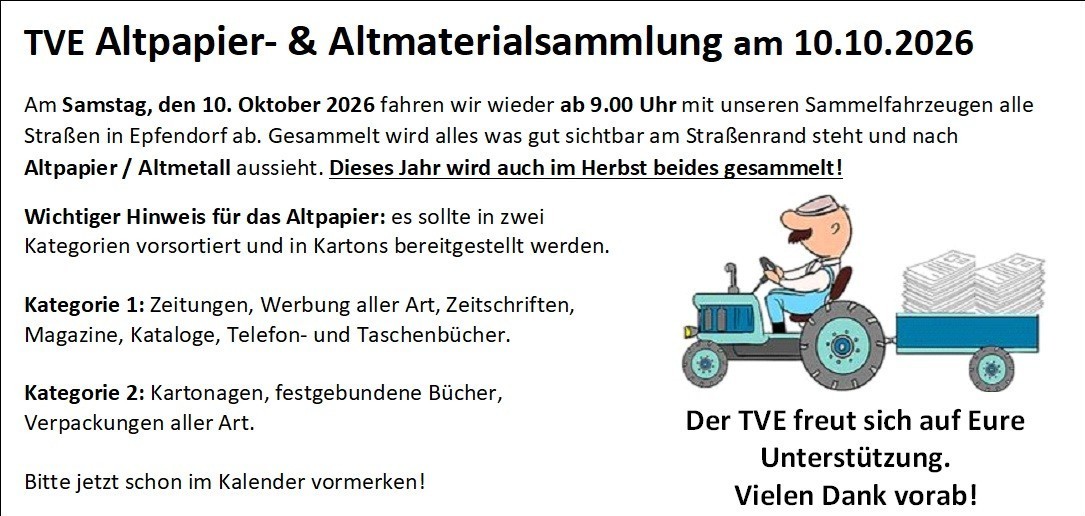 -Altmaterialsammlung 10.10.2026-